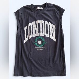 Zara varsity navy London sleeveless top